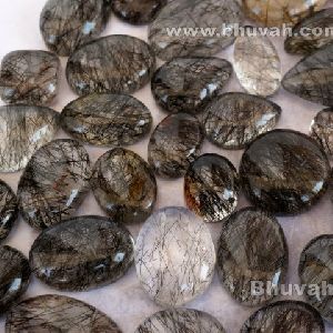 Black Rutile Cabochon Gemstone Stone