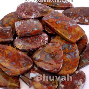 Red Plume Agate Stone Cabochon Gemstone