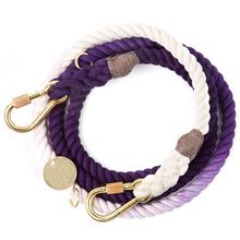 2 Tone Purple Color Cotton Rope Dog Leash