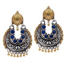 Designer Silver Kundan Polki Earrings