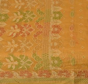 cotton woven cream craft fabric ethnic saree