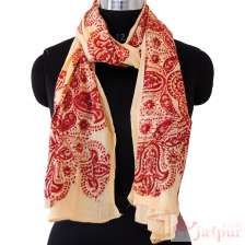 Block Printed Cotton Scarves Neck Wrap Stole Dupatta Scarfs-Craft Jaipur