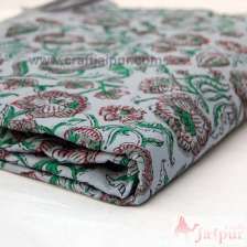 Block Printed Indian Natural Cotton Dressmaking Floral Fabric-Craft Jaipur