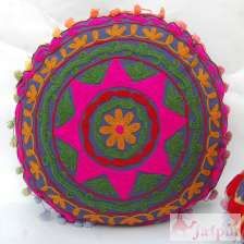 Cotton Cushion Cover Decorative Traditional Suzani Embroidery-Craft Jaipur