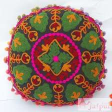 Decorative Handmade Suzani Embroidery Cushion Cover-Craft Jaipur
