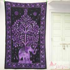 Elephant Tree Of Life Tapestry Wall Decor Hippie Bedspread-Craft Jaipur