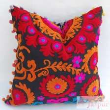 Embroidered Suzani Square Cushion Cover