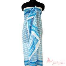 Fish Print Cotton Sarong Beachwear Bikini Cover Up Scarfs-Craft Jaipur