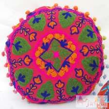 Handmade Cushion Cover Traditional Suzani Embroidered Pillowcases-Craft Jaipur
