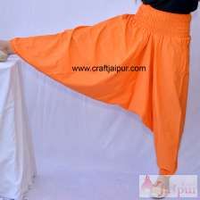 Harem Gypsy Aladdin Baggy Pants Women Yoga Trousers Orange-Craft Jaipur