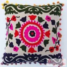 Home Decor Indian Suzani Cushion Covers Embroidery-Craft Jaipur