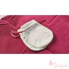 White Indian Cotton Jewelry Pouches, Small Coin Storage Bags-Craft Jaipur