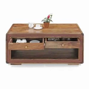 Coral Solid Wood Coffee Table (Brown)