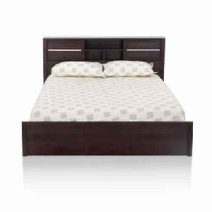 Milan Hard Wood Queen Size Bed (Honey Brown)