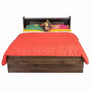 Milan Solid Wood King Size Bed (Walnut)