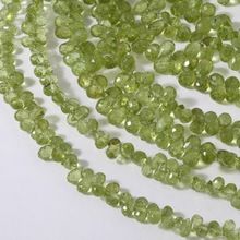 Faceted Drops Shaped Beads Peridot