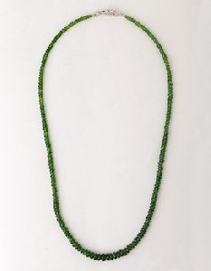 Gemstone Faceted Rondelle Necklace, Color : Green