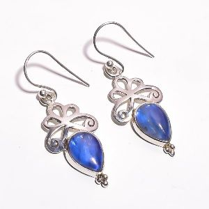 Blue Kyanite Gemstone 925 Sterling Silver Earrings