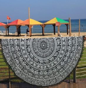 Black and White Bohemian Mandala tapestry