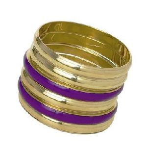 Golden purple brass fashion Bangle Set