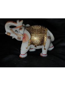 Malvia Exports Marble Elephant Gold