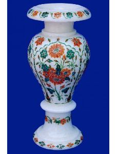 Taj Marble Inlay Flower Pot