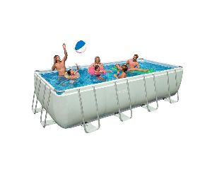 Rectangular Ultra Frame Pool Set 18ft X 9ft X 52in With Sand Filter