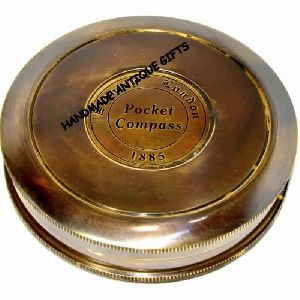 Vintage London Poem Engraved Brass Compass