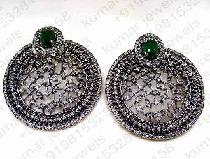 BROAD ROUND VICTORIAN STYLE DESIGNER EARRINGS