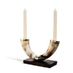 Horn and Bone Candle Stand