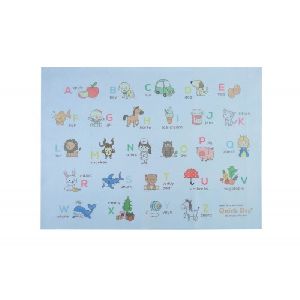 Quick Dry Sublimation A to Z Print baby sheet - Blue