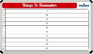 OmyGawd Things To Remember Board, Color : White