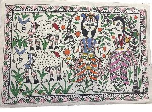 Craftuno Traditional Madhubani Painting Depicting