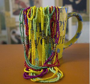 Multi Colored Beads String Necklace