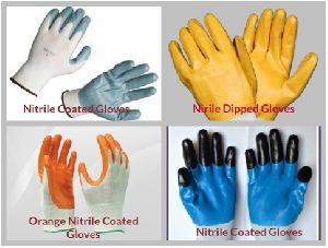 NITRILE DIPPED 13 GAUZE POLYESTER GLOVES