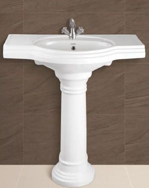 Silver Plain Pedestal Wash Basin