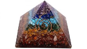Chakra Colour Pyramid Orgonite Stone