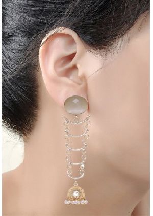 Crescent shaped drops earrings