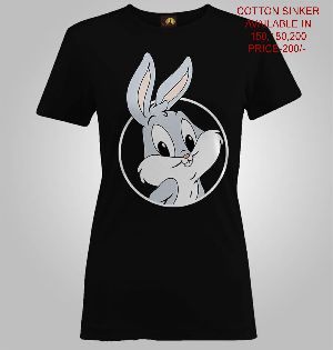 Ladies Printed T Shirts (bunny )