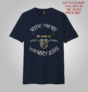 MEN PRINTED T-SHIRTS (RIDE MORE WORRY LESS)