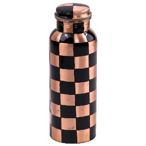 Dual Shade Checks Pattern Copper Bottle