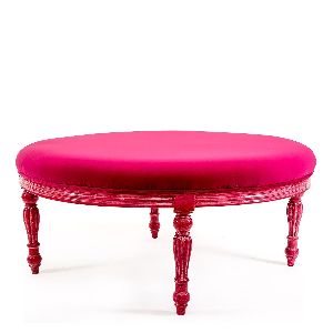 FUCHSIA WOODEN OTTOMAN