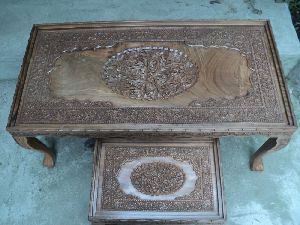 Carved Antique Coffee Table Set