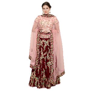 Fashmina Womens Designer Bridal Lehenga Choli And Dupatta-F-7014(B)