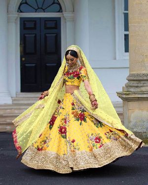 Fashmina Womens Designer Bridal Lehenga Choli And Dupatta-F-7019(B)