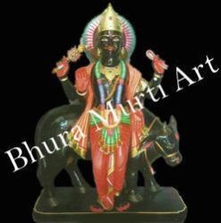 Black Marble Shani Graha Statue