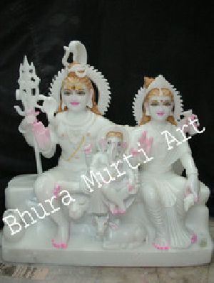 Marble Shiv Parivar Statue 2
