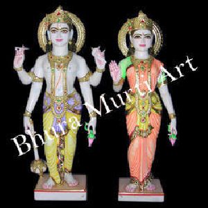 Marble Vishnu Laxmi Statues 1