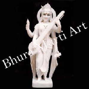 White Marble Standing Saraswati Statue