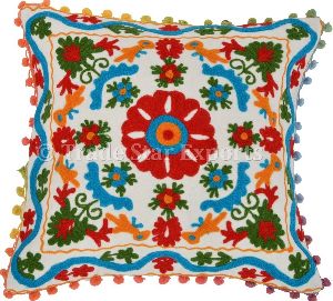 Embroidery With Multi Color Pillow Cover